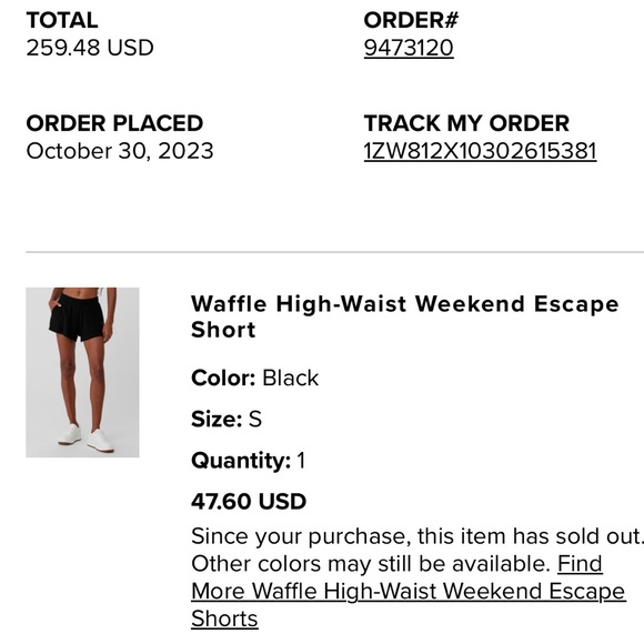Alo Waffle High-Waist Weekend Escape Short - Picture 2 of 4